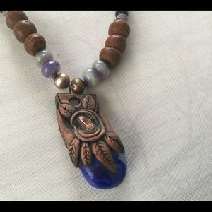 Indigo amulet necklace. OOAK